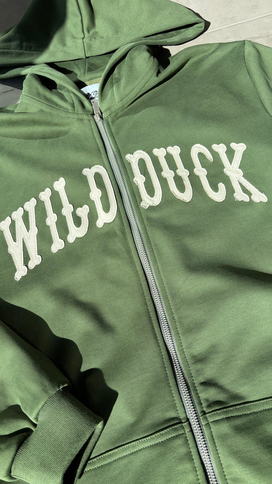 DISTRESSED ZIP UP HOODIE